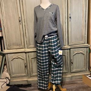 Sleep Sense Grey and Green Winter Pajama Set